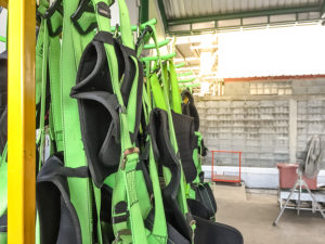 Full Body Harness Hanging On The Rack,personal fall Protection Equipment